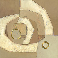 100cm x 100cm Gold Circle von Jones, Jodi