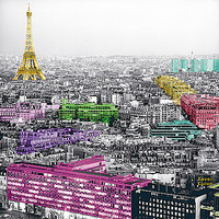 100cm x 100cm Eiffel Colours von Valverde, Anne