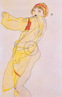 55cm x 85cm Frau mit Kleid                   von Egon Schiele