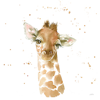 100cm x 100cm Baby Giraffe von Katrina Pete