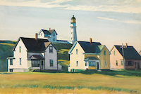 100cm x 66.7cm Lighthouse Village (also known as Cape Elizabeth von Edward Hopper