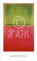9.6cm x 5.8cm Green Red on Orange, MKR-686 von Mark             Rothko