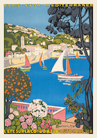7cm x 10cm Sommer an der Côte d'Azur von Guillaume Georges Roger