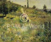 10cm x 8cm Ansteigender Weg im Grünen von Auguste Renoir