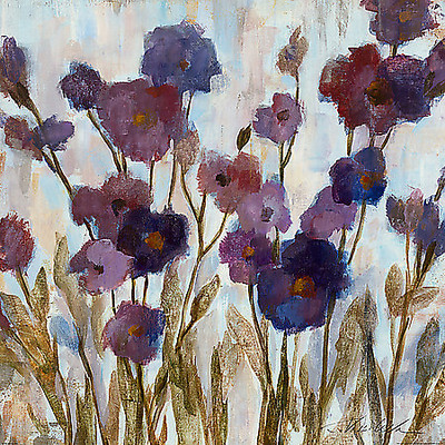 Array Abstracted Florals in Purple von Silvia Vassileva