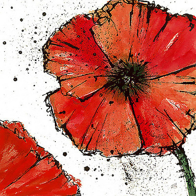 Array Not a California Poppy on White IV von Chris Paschke