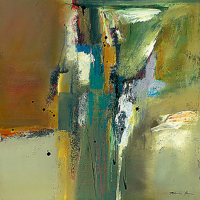 100cm x 100cm Abstract in Green II von Natasha Barnes