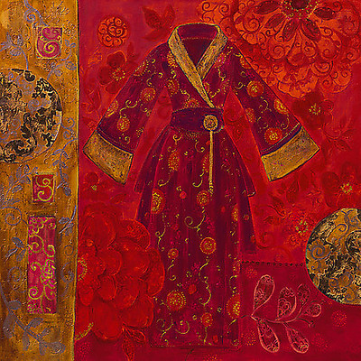 100cm x 100cm Précieux Kimono von Loetitia Pillault