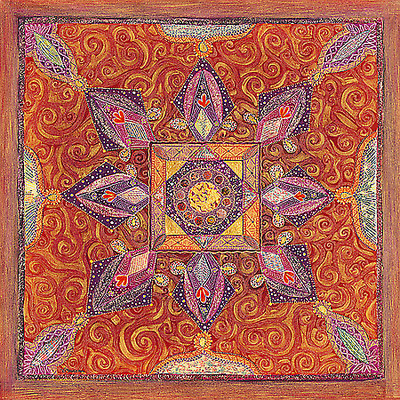 100cm x 100cm Carré Indien I von Valérie Maugeri