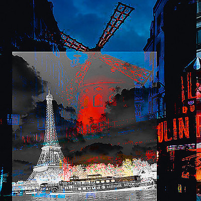 100cm x 100cm Paris Moulin Rouge von Mereditt.f