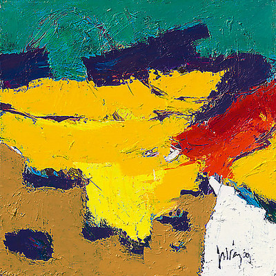 100cm x 100cm Yellow Plains von Jos van den Berg