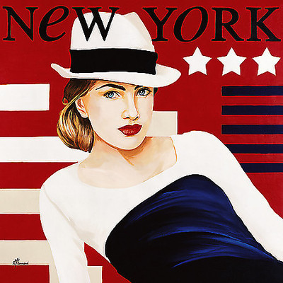 100cm x 100cm Femme New York von Anne Bernard