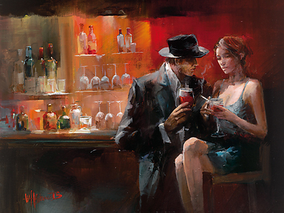 Array Evening in the Bar I von Willem Haenraets