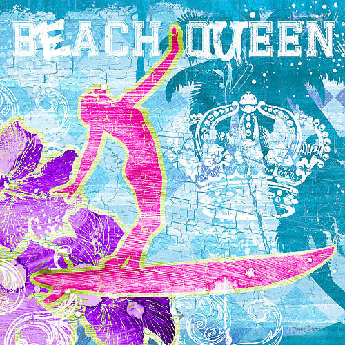 100cm x 100cm Beach Queen von Ink Wonderland