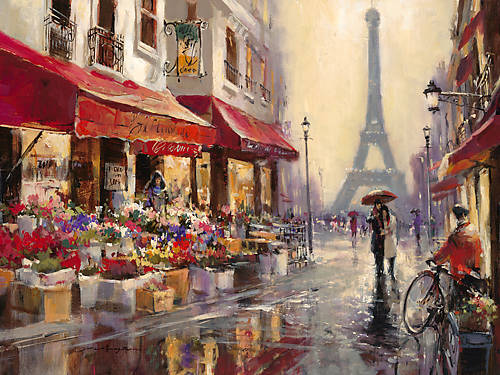 100cm x 75cm April in Paris von Brent Heighton