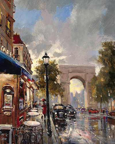 80cm x 100cm Arc de Triomphe Avenue von Brent Heighton