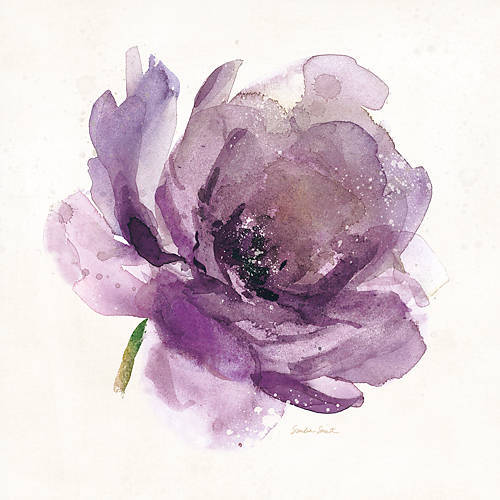 100cm x 100cm Watery Plum Bloom 1 von Sandra Smith