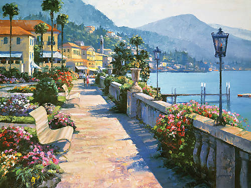 100cm x 75cm Bellagio Promenade von Howard Behrens