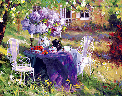 100cm x 79cm Lilac Tea Party von Benjamin