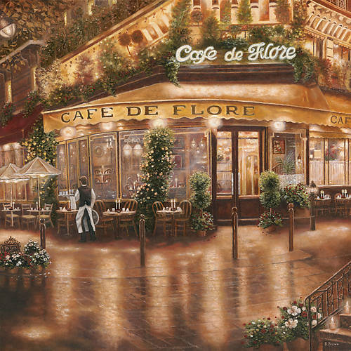 100cm x 100cm Cafe de Flore von Betsy Brown