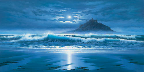 Array Moonlit St Michaels Mount von John F Sim