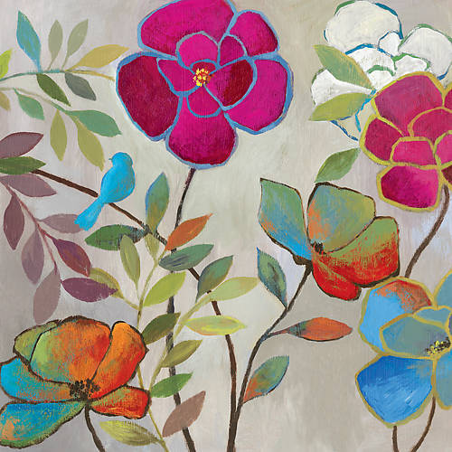 100cm x 100cm Floral Impressions I von Ella K