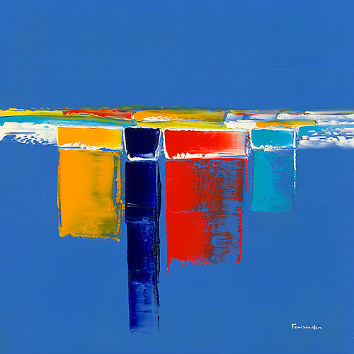 100cm x 100cm Ambiance marine von Guy Fontdeville