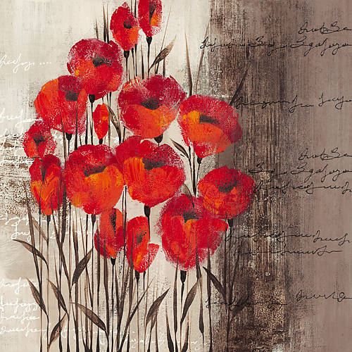 100cm x 100cm Crimson Play I von Christina