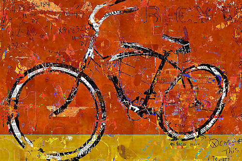 Array Gold and Orange Bike von Daryl Thetford