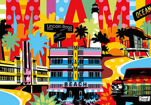 100cm x 70cm Miami von Lobo