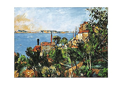 70cm x 50cm La Mer a l'Estaque von Paul Cézanne