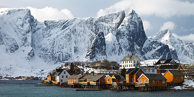 100cm x 50cm Lofoten Reine - Panorama von Rolf Fischer