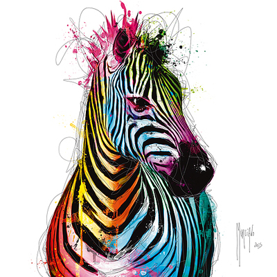 30cm x 30cm Zebra Pop von Patrice Murciano