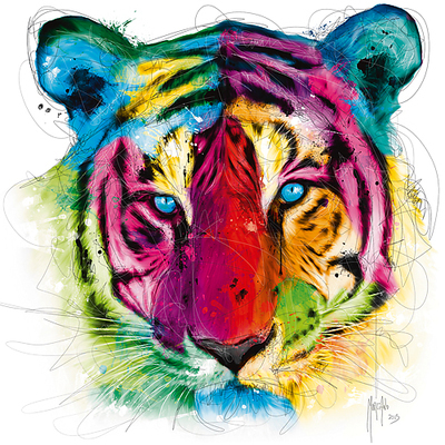 30cm x 30cm Tiger Pop von Patrice Murciano