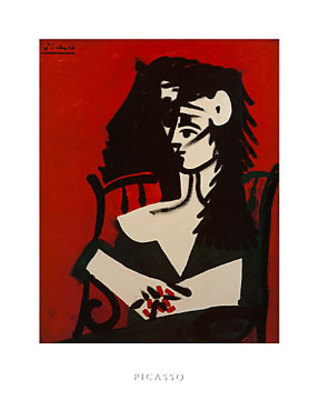 40cm x 50cm Jacqueline a Mantil von Pablo Picasso