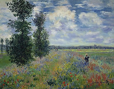 90cm x 70cm Les Coquelicots von Claude Monet