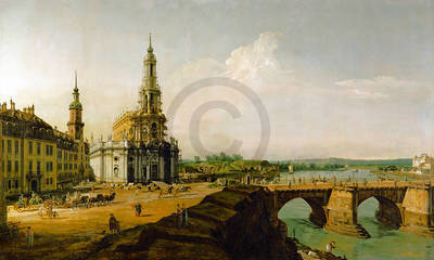 Array Dresden, Blick vom Elbe-Ufer von Canaletto