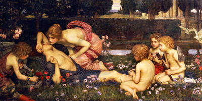 55cm x 27cm Erweckung des Adonis von John William Waterhouse