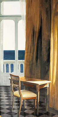 50cm x 100cm Interieur mit Sonne und Meer II  von Henning von Gierke