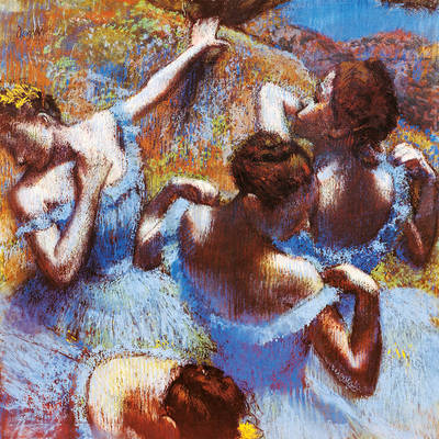 68cm x 68cm Tänzerinnen in blauen Kostümen von Edgar Degas