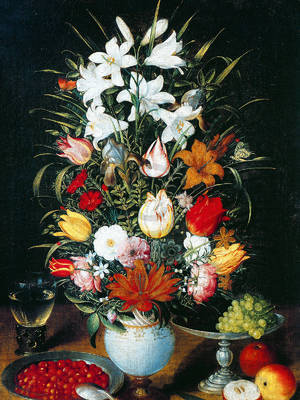 60cm x 80cm Vase mit Blumen von Jan d.Ä. Brueghel