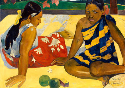 90cm x 63cm Zwei Frauen auf Tahiti von Paul Gauguin