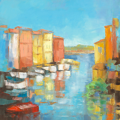 100cm x 100cm Martigues von Régine Pivier-Attolini