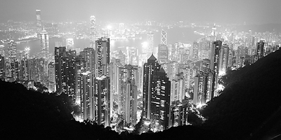 Array Hong Kong Skyline at Night von Dave Butcher