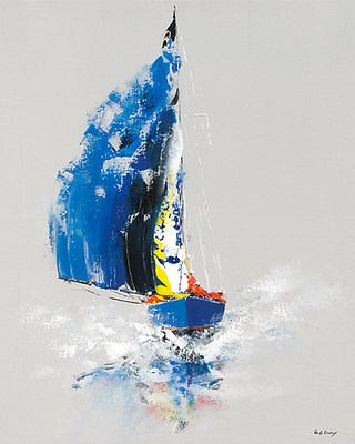 80cm x 100cm Le Bateau Bleu von Gérard de Courcy