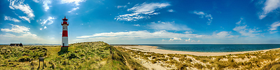 Array Sylt Panorama Ellenbogen mit Leuchtturm von Rolf Fischer