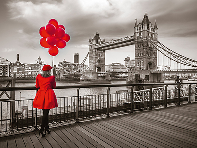 40cm x 30cm Red Balloons von Assaf Frank