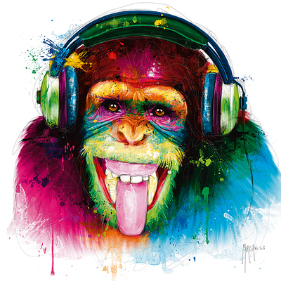 30cm x 30cm DJ Monkey von Patrice Murciano