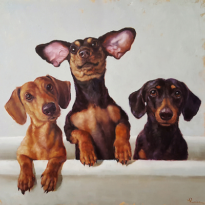 30cm x 30cm 3 Amigos von Lucia Heffernan