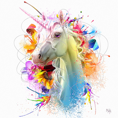 70cm x 70cm Licorne Color von Moki